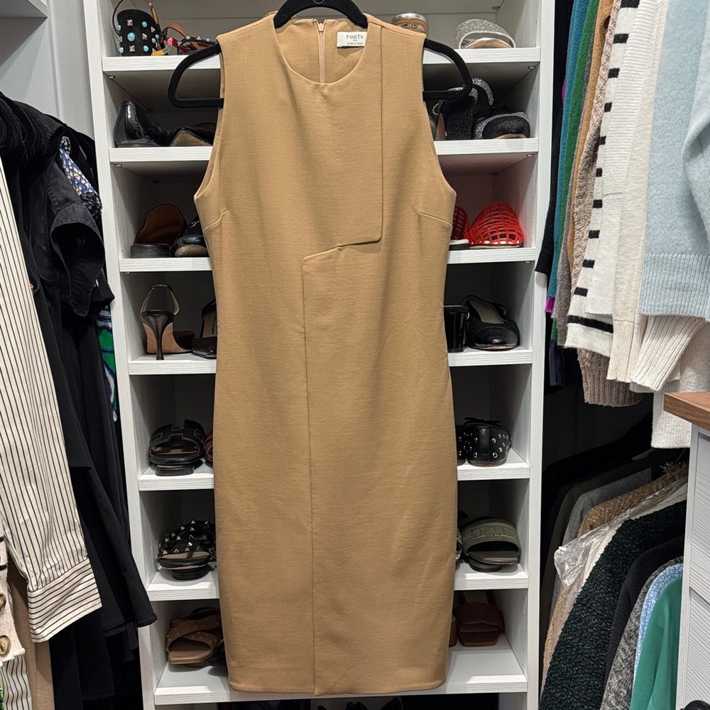 Port 1961 Classic Tan Midi Dress